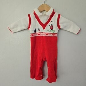 Vintage 1970-80 A Little Angel Original One Piece Nautical Lighthouse Boats 6-9m